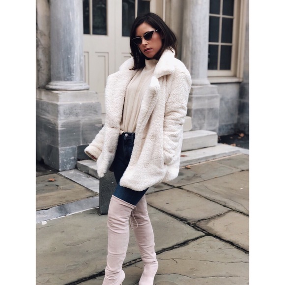 Myra Ivory Faux Fur Teddy Coat - Picture 5 of 8